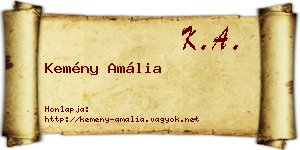 Kemény Amália névjegykártya